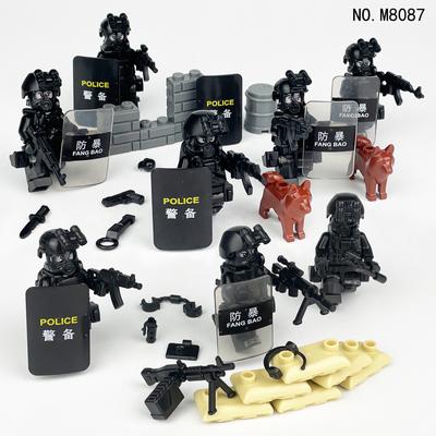 M8087 Schwarz Spezielle Polizei Anti-terror-Anti-riot Schild Stadt Action Figur Modell kinder Bausteine ​​Spielzeug