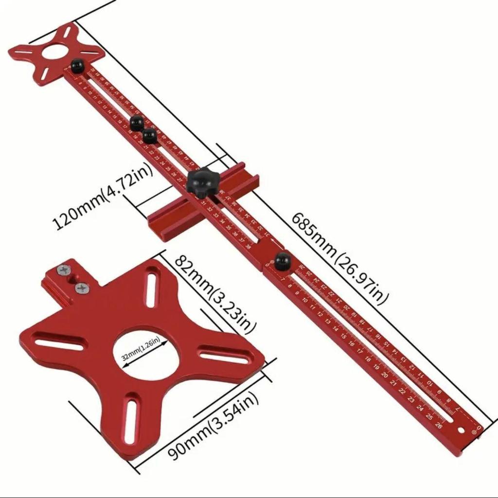 Woodworking Router: Edge & Hole Grooving Cutter with Circle Positioning Fence