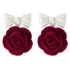 Red Rose Flock Earrings - Luxurious & Versatile Fashion for Women