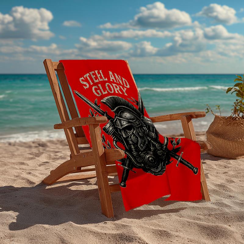 Gladiator Helmet Fashion Beach Towel: Ideal for Summer Adventures Soft, absorbent and quick drying suitable for swimming and bathing