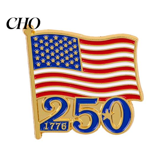 Decorative Brooch For Women Liberty 250th Anniversary Commemorative Pin, American Flag Patriotic Lapel Brooch, Artistic Accessory Metal 250 A