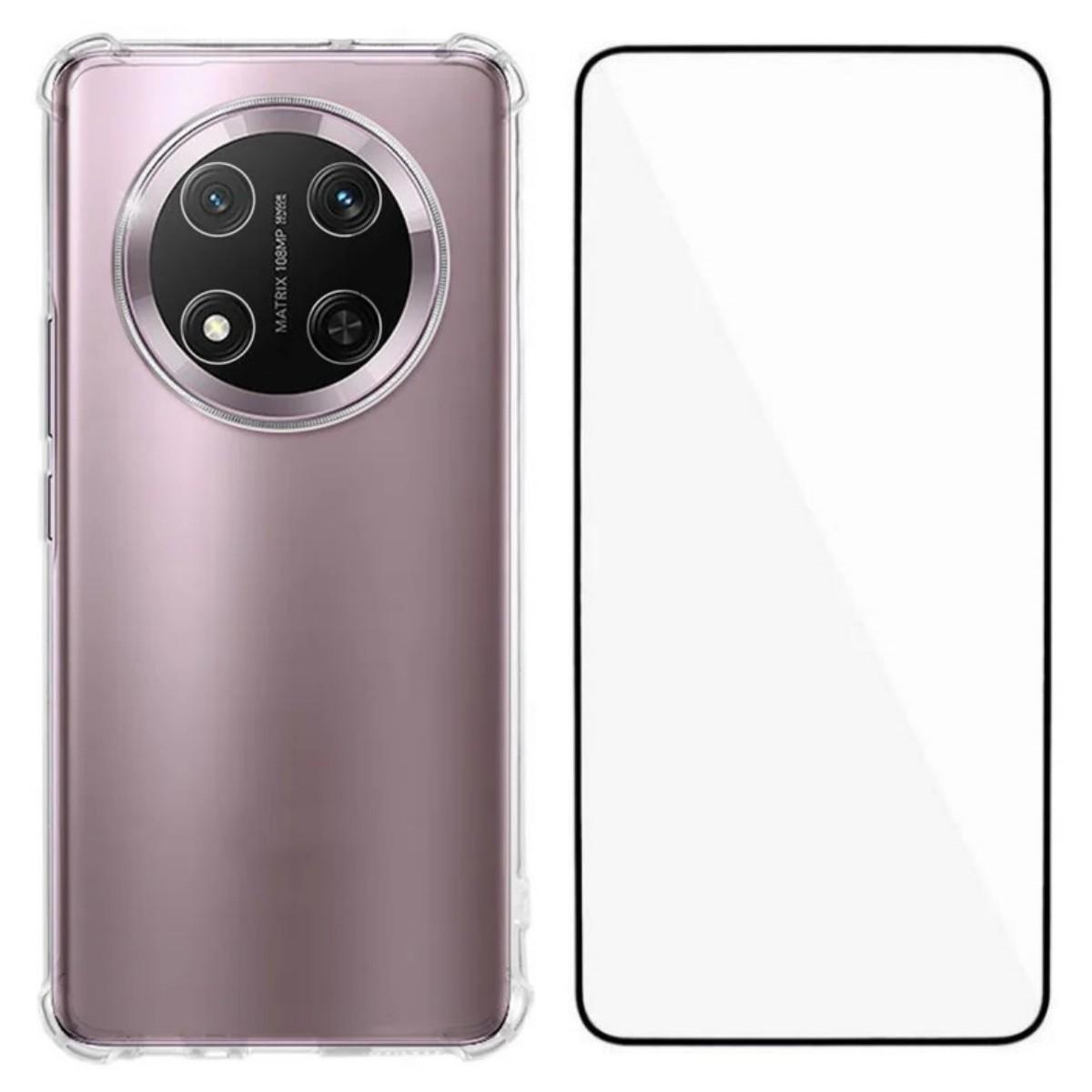 

For Honor Magic7 5G TPU Case WANLONFENG WL3 Series 1.5mm Phone Cover with Tempered Glass Film Transparent