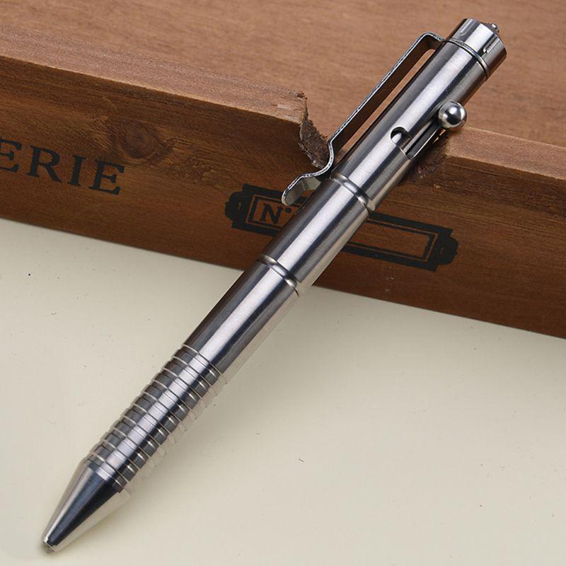 Solid Titanium Alloy Gel Ink Pen Vintage Bolt Action Writing Tool Stationeries