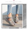2021 Sommer Damen Klett-Keilsandalen - Große Größe, Europäischer & Amerikanischer Stil, Tägliche Freizeit, Mittelabsatz Baotou-Design