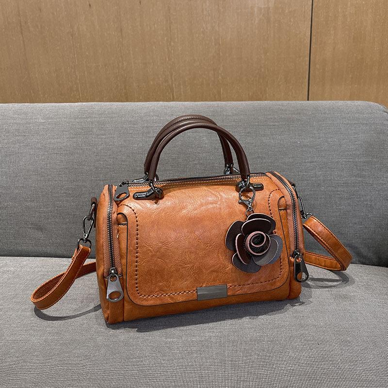Cross-border bags 2026 new vintage handbag Boston pillow bag floral large-capacity shoulder bag crossbody bag