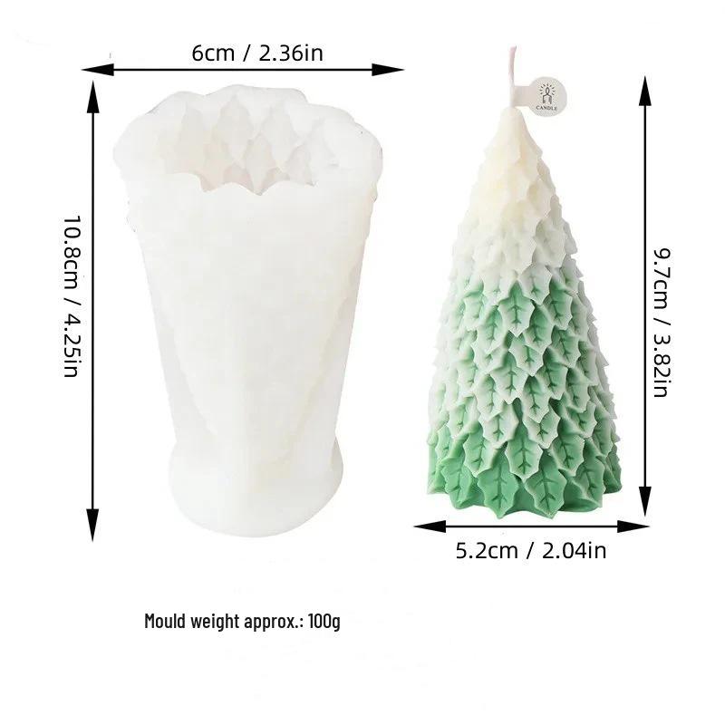 Silikonová forma na svíčku Vánoční strom z cedru pro DIY aromaterapii a sváteční dekoraci