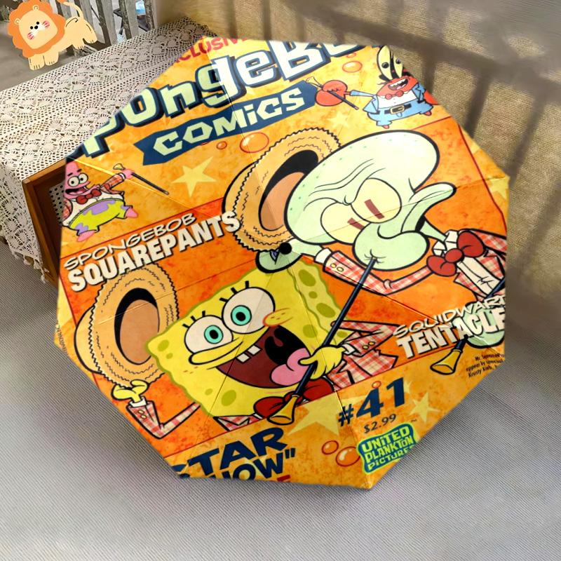 Spongebob'S Underwater Grill Folding Umbrella Suitable For All Seasons Durable Travel Umbrella Travel Light