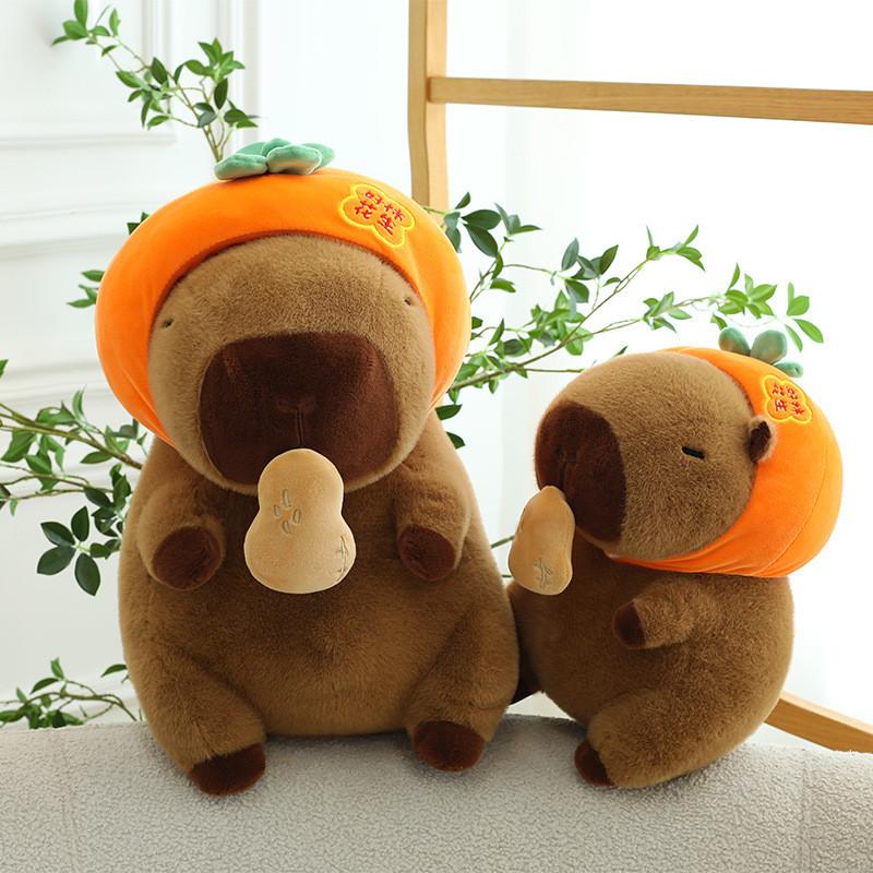 Peanut Capybara Persimmon Plush Toy Cartoon Stuffed Animal Doll Gift Decoration
