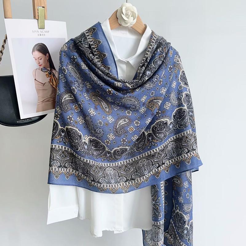 Autumn And Winter New Linen Long Sunscreen Scarf Women'S High-End Silk Scarf Air-Conditioned Room With Shawl Dual-Purpose