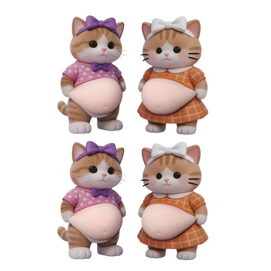 3D Pet Belly Sticker Soft Anti-Collision Sticker Cartoon Kitten/Puppy Decal with Big Belly Cute