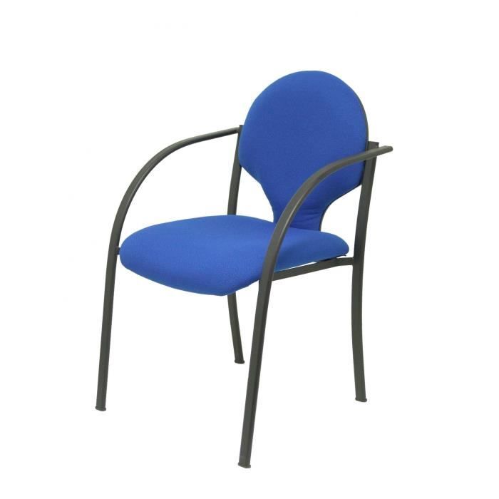 Chaises ergonomiques Hellin - PIQUERAS Y CRESPO - Pack de 2 - Accoudoirs fixes - Tissu bleu BALI