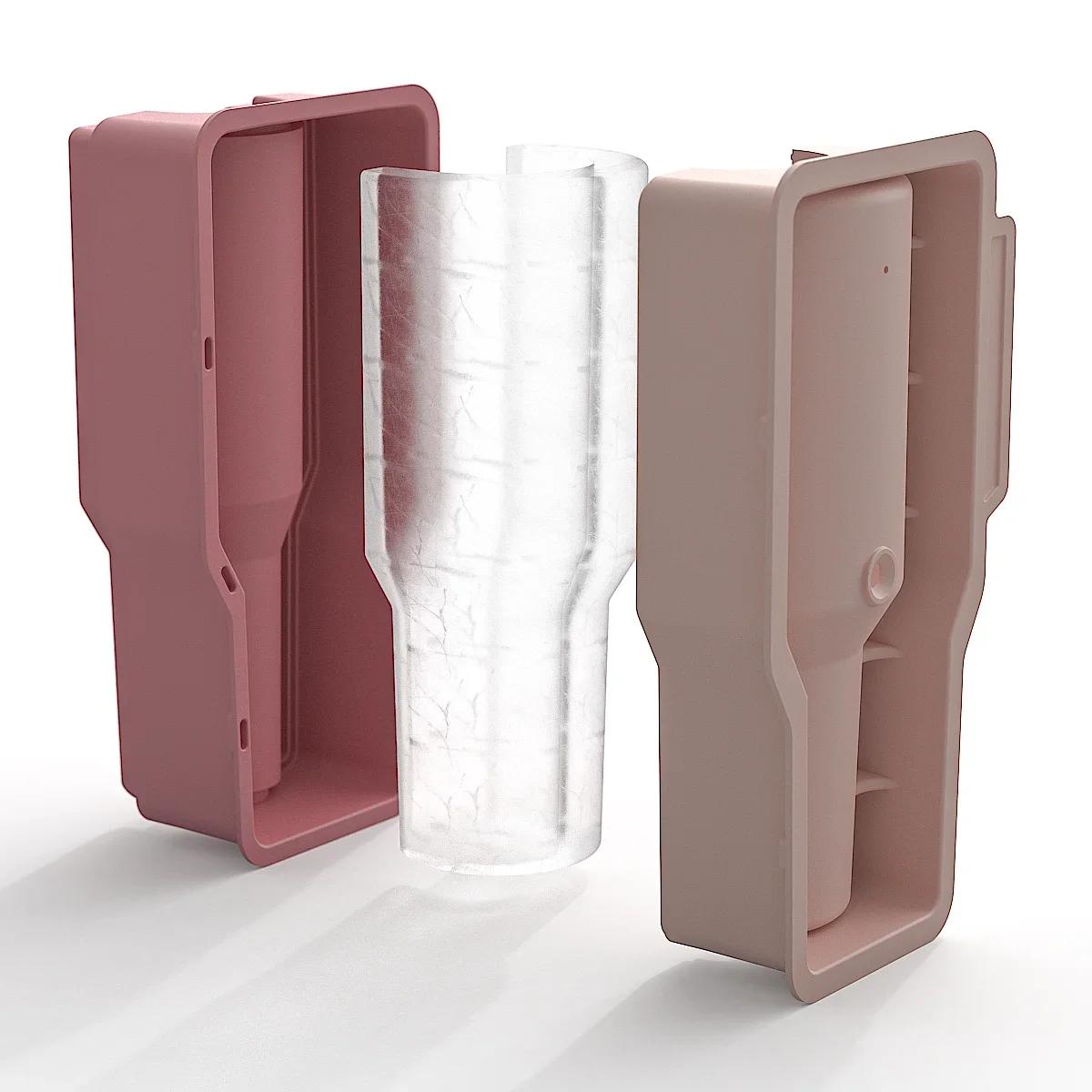 

Large Ice Cube Tray for Stanley s Cup Ice Silicone Mold for Tumbler Cups and Cocktails Family Bar Essential Release Ice Maker розовый