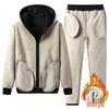 ROMON Men's Autumn/Winter Fleece-Lined Tracksuit
