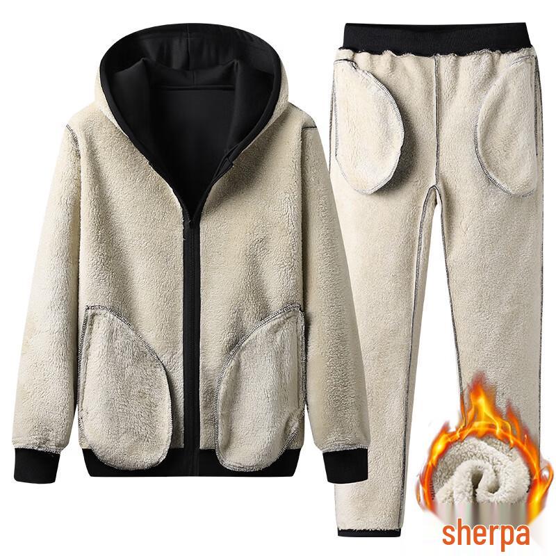 ROMON Men's Autumn/Winter Fleece-Lined Tracksuit