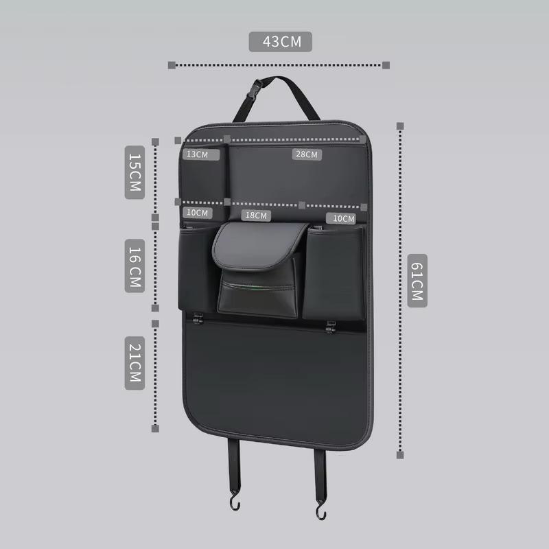 High-Capacity Car Seat Back Storage Bag Anti Kick Pad Multi-Pocket Backseat Organizer Bag Hanging Car Storage Pocket