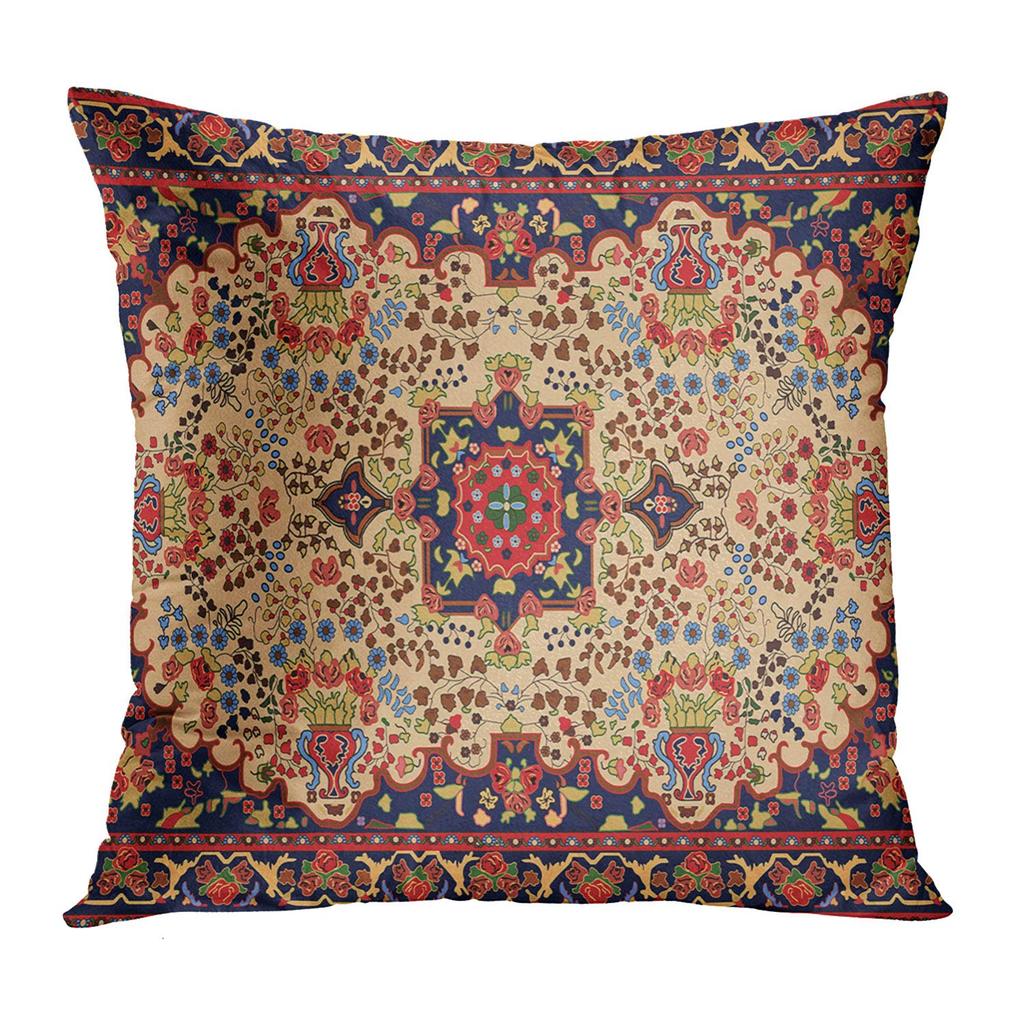 Red Moroccan Ethnic Pattern Petal Short Plush Pillowcase Sofa Cushion Cover Home Decoration Can Be For You 40X40