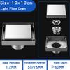 Invisible Floor Drain 304 Stainless Steel Black Brushed Bathroom Shower Drainage Square Waste Filter Floor Drains 10/11/12/15cm