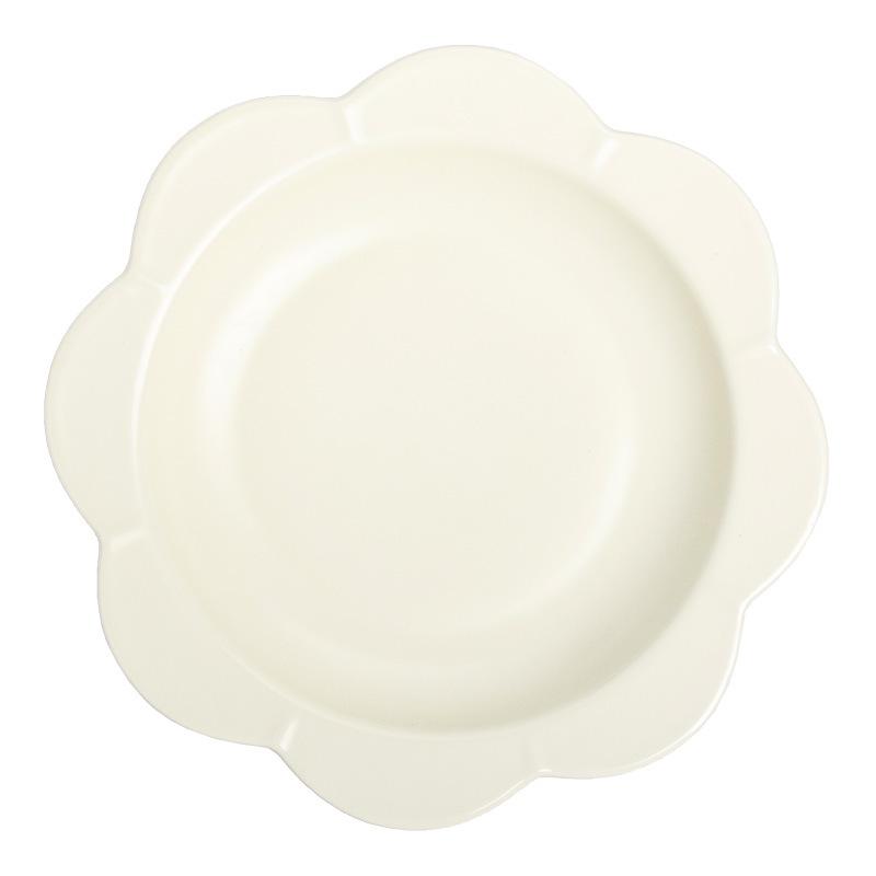 Nordischer Stil Creme Spitze Keramikschale Obstschale Salatteller Fischteller Haushalt Reis Schüssel Gemüseschale Suppenschale Geschirr