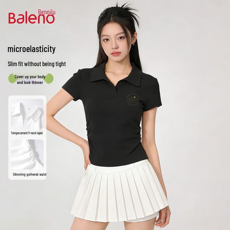 Baleno Women s V-Neck Slim Fit Short Sleeve T-Shirt with Lucky Mountain Print M