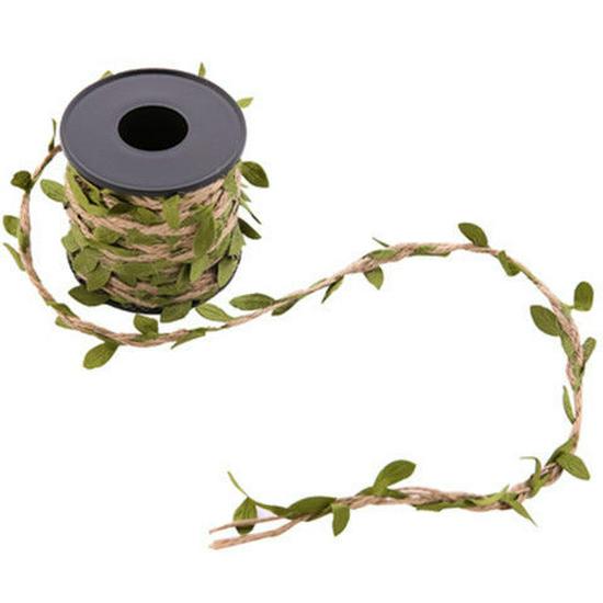 DIY Colorful Forest Style Green Rattan Leaves Hand-Woven Jute Rope for Decoration and Jewelry