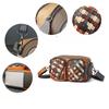 Genuine Leather Woven Color-blocked Camera Bag Large Capacity Multi-slot Single-shoulder Crossbody Bag