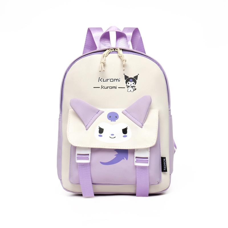 Cute And Colorful Cartoon Kuromi And My Melody Children's Backpack For School Age Kids