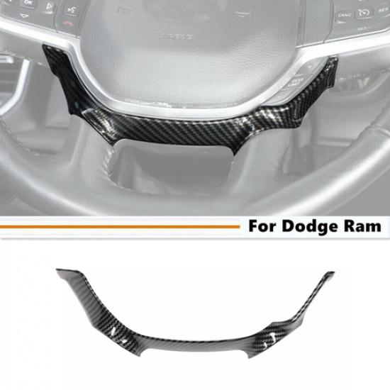 For 2019-2024 Dodge Ram 3500/2500/1500 Carbon Interior Steering Wheel Cover Trim
