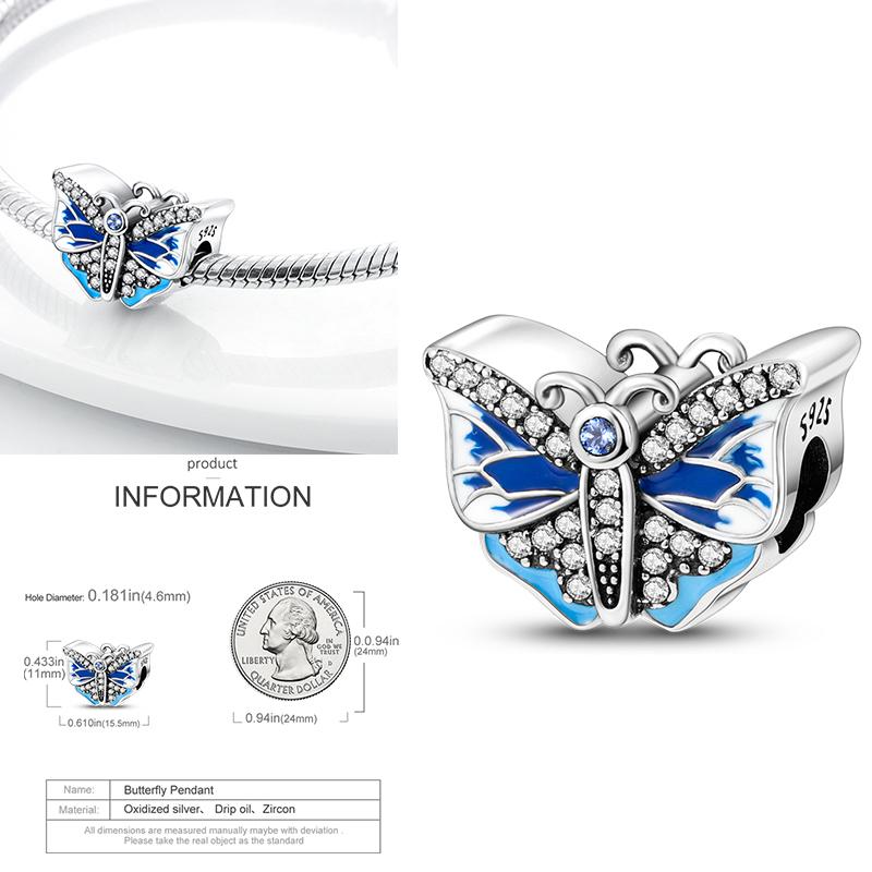 Cat Butterfly Daisy CZ Pave Clip Charm Bead Components Positioning Buckle Copper Metal Silicone Spacer Bead Components Compatible With Authentic