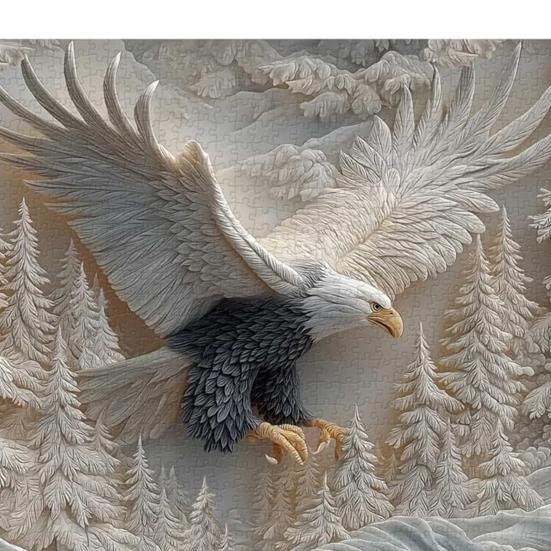 1000Pcs/Set Carved Eagle Jigsaw Puzzle Bald Eagle Puzzle Challenge Game Educational Eagle Wildlife Art