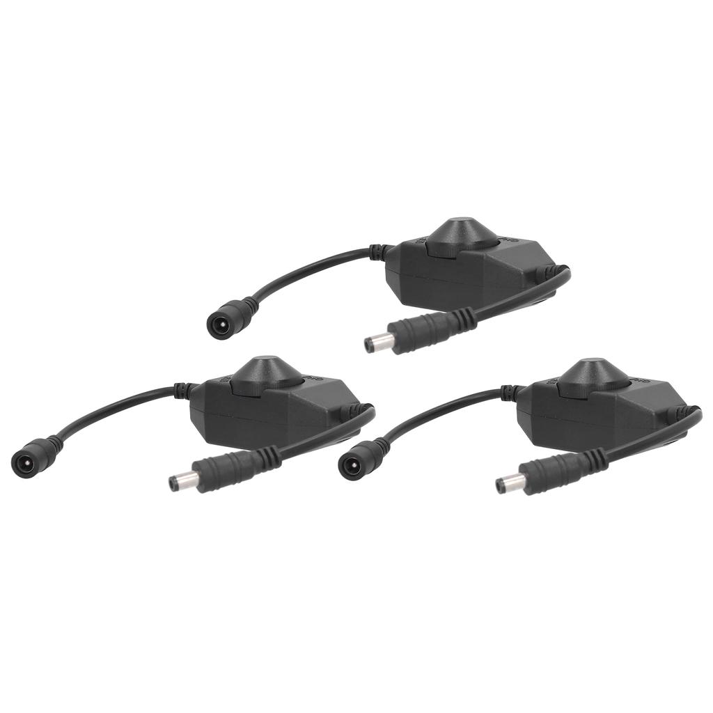 3Pcs LED Strip Dimmer Switch Adapter Brightness Adjustable Controller Manual Knob DC 12V24V