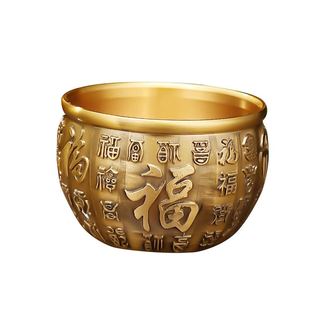 Chinese Brass Cylinder Floral Arrangements Decorations Craft Planter Vase Piggy Bank for Home Office Living Room Cabinet Wedding