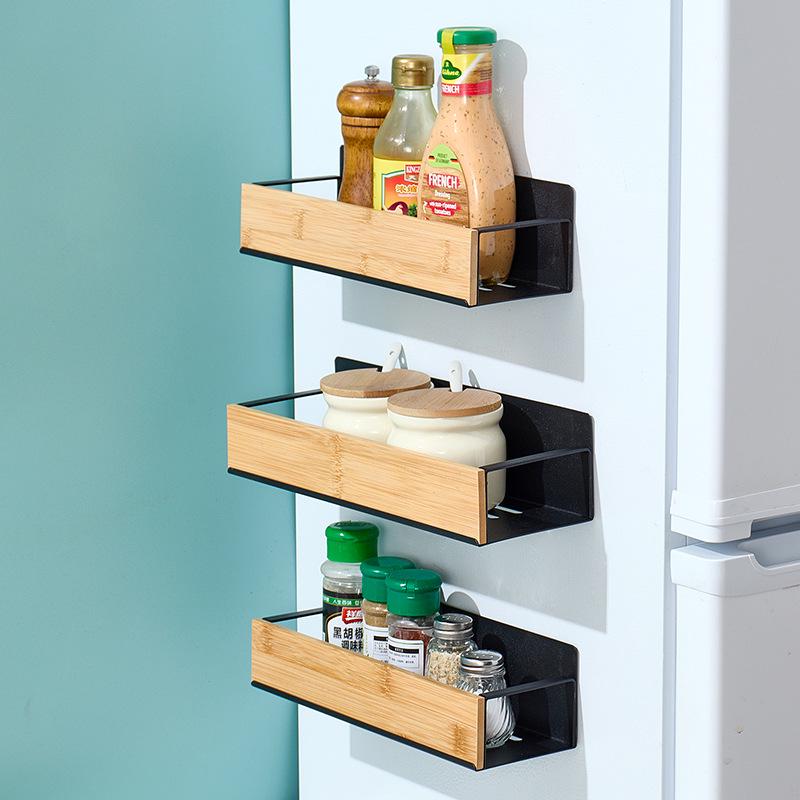 Magnetic Kitchen Storage Rack: Multi-Layer Shelf & No-Punch Cling Film Holder
