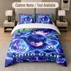 Blue Lock 3Pcs Bedding Set, Personalized Custom Name Text, 1 Duvet Cover & 2 Pillowcases For Bedroom