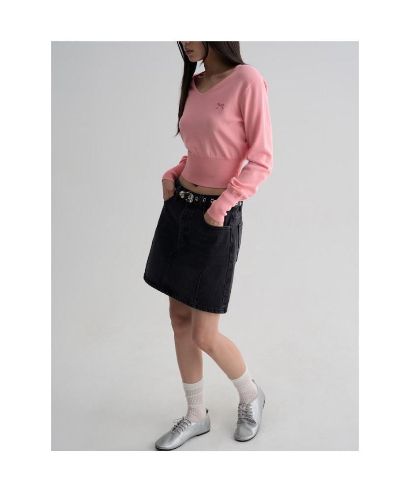 8SECONDS V-Neck Ribbon Pullover - Pink