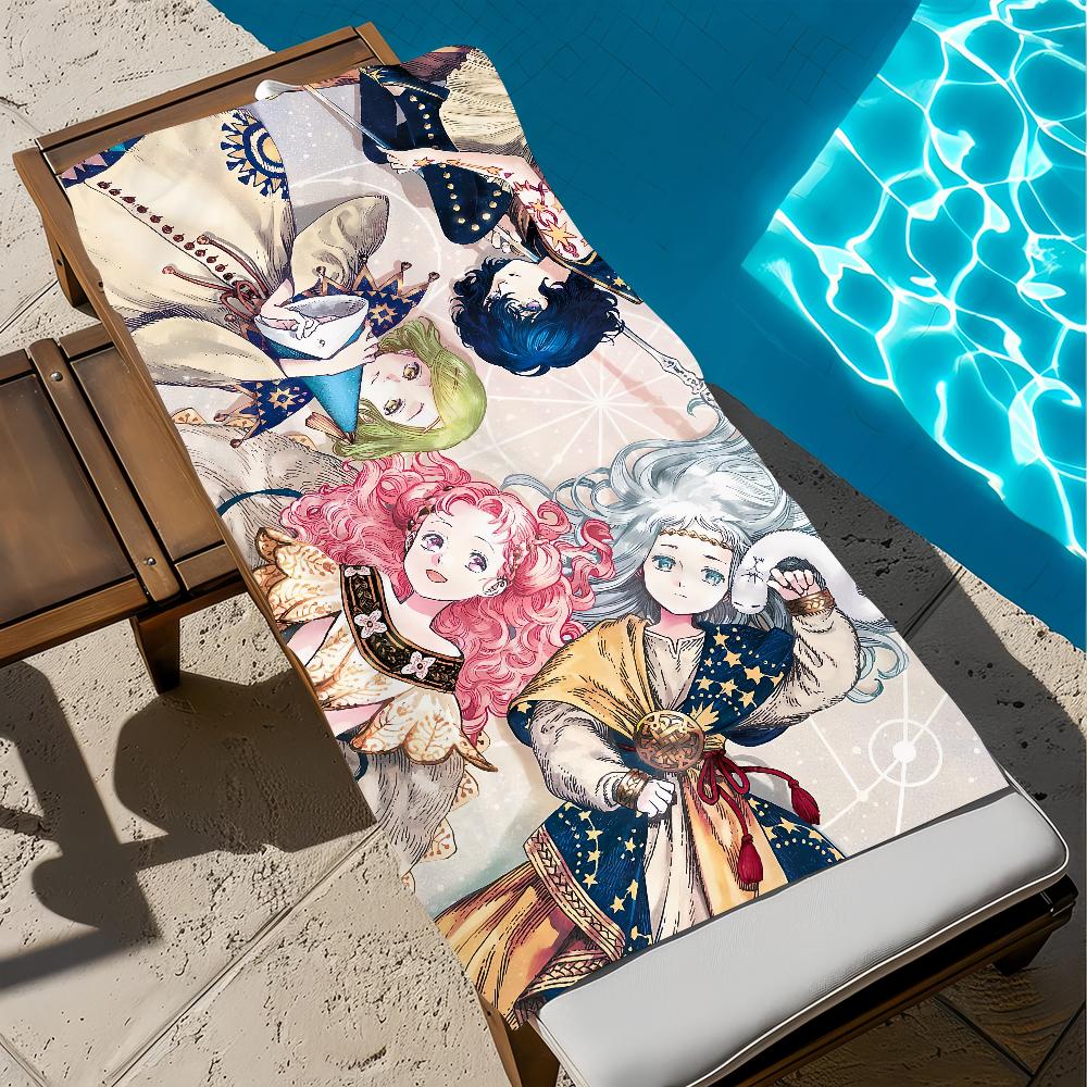 W-Witch Anime Hut A-Atelier Handtuch Groß Schnelltrocknend Mikrofaser Weich Strandhandtuch für Reise Fitness Sauna Baden Camping