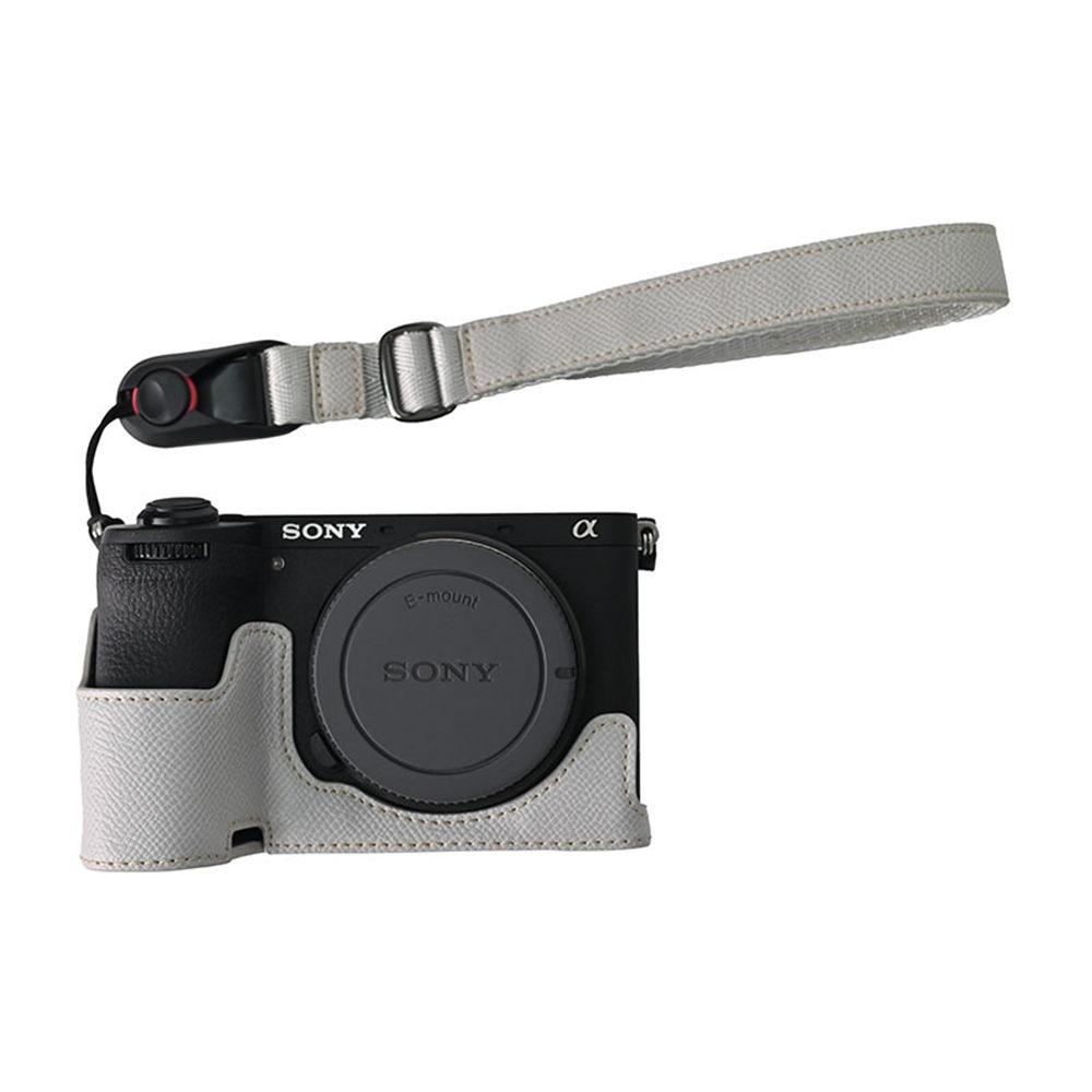 PU-Leder Kamera Halbtasche für Sony A6700 Akkuöffnung Abdeckung Skin
