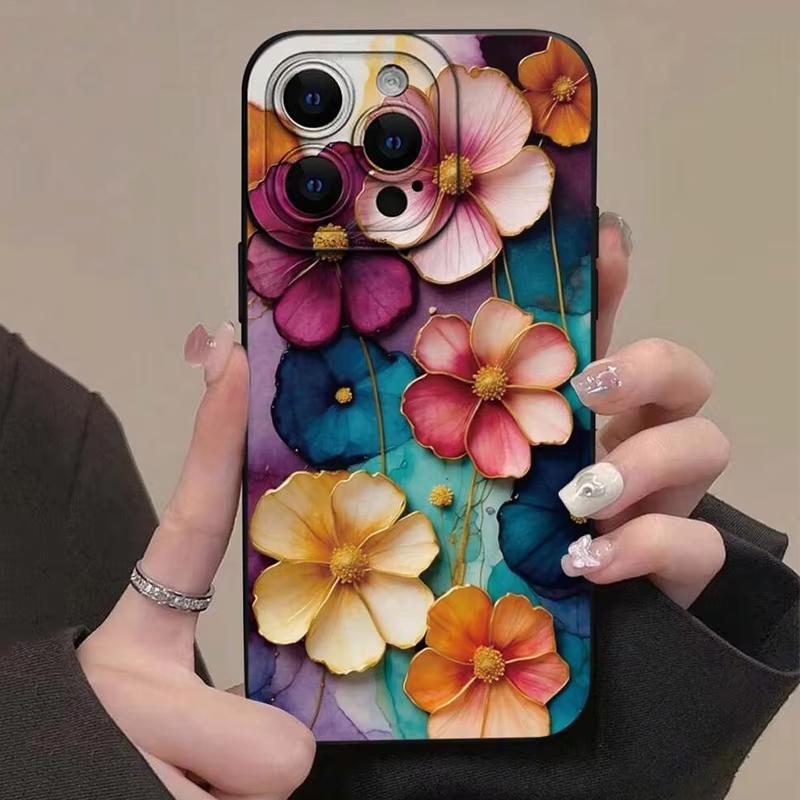 

Vintage Floral Pattern Phone Case For iPhone 17 Pro Max 16 Pro 15 14 13 Mini 12 11 Pro Max 16E 17Air XS XR Silicone Soft Cover iPhone17 Pro