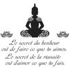 Sticker - Messages - the Secret of Happiness - Buddha - 20x70 Cm - Black - Mixed