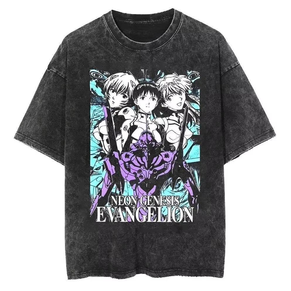 Neon Genesis Evangelion T-Shirt EVA Anime Print Baumwolle Kurzarm T-Shirt Lässiges Lockeres T-Shirt für Männer Frauen Anime Fans 2026 Neu