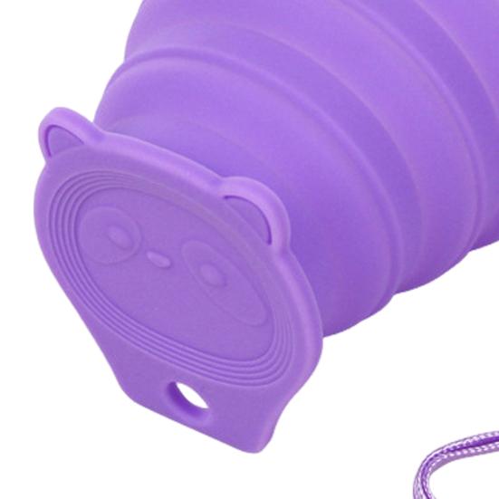 Yousheng Silicone Foldable Water Cup with Lanyard Wide-Mouth Design Leak-Proof Portable Water Bottle with Transparent Cap
