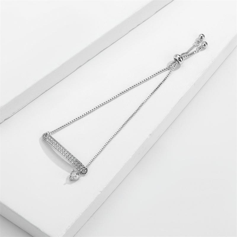 Summer High-end Exquisite Double-row Heart Pendant Bracelet with Micro-inlaid Cubic Zirconia for Women