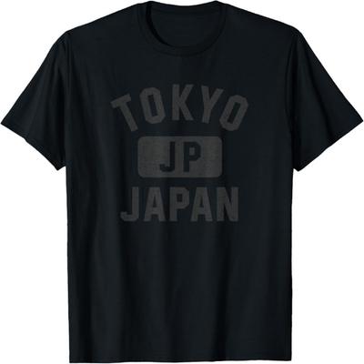 Tokyo Japan Gym Style Distressed Black Print T-Shirt