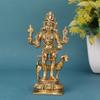 God Kaal Bhairava With Dog Statue, Maha Kala Murti, Brass, Gold - 5.5 Inch