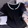 Summer 2025 Women's Plus Size Short Sleeve T-Shirt, 100% Pure Cotton, Tummy Covering, Casual American Style, Irregular Hem.