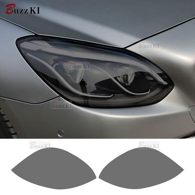 For Mercedes Benz SLK Class R172 SLC 55 AMG 2 Pcs Car Headlight Protective Film Front Light Transparent Smoked Black TPU Sticker