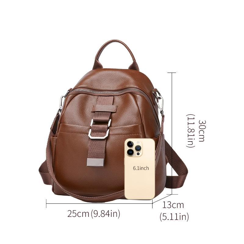 Luxury Cowhide Leather Backpack Women's Convertible Shoulder Bag