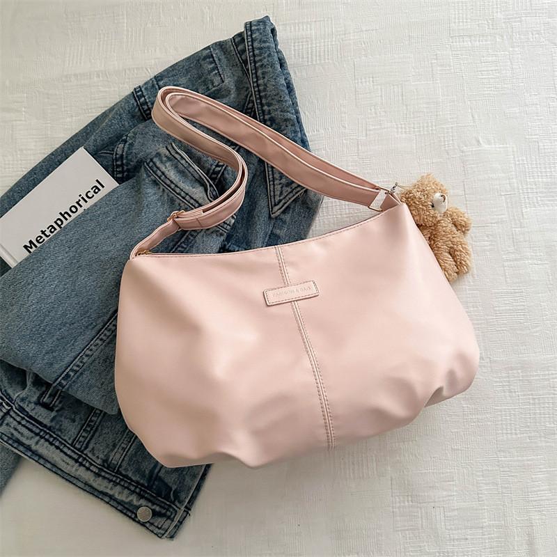 Stylish 2024 New Korean Casual Large Capacity Pu Tote Bag For Women With Zipper