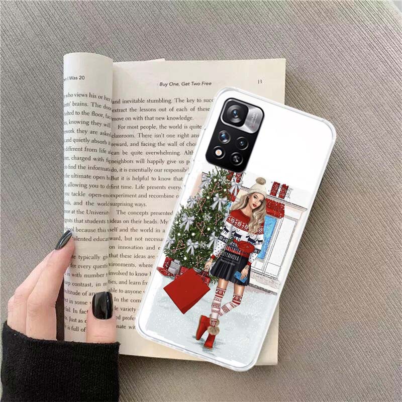 Luxury Christmas Girl Phone Case For Xiaomi Poco X4 F4 GT X3 NFC X5 X6 X7 Pro 5G M5 M5S M3 F5 Mi F6 F3 F2 F1 Cover Coque Fundas