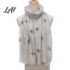 Trendy Bee Print Accessory Lightweight Scarf for Women Cute Pattern Neck Scarf Comfortable Skin Friendly Soft Long Thin Shawl Wrap Vacation Travel,