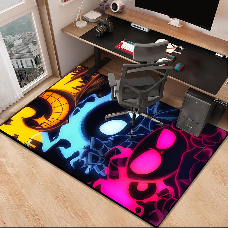 Cup-head And Mugman Adventure Office Rug Chair Mat, Game Carpet, Suitable for Front Door, Bedroom, Living Room, Desk, Holiday Gift